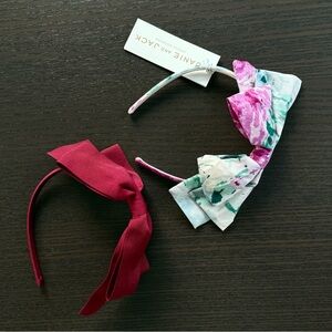 Jamie Kay Pink Floral and Red Hair Bow Set